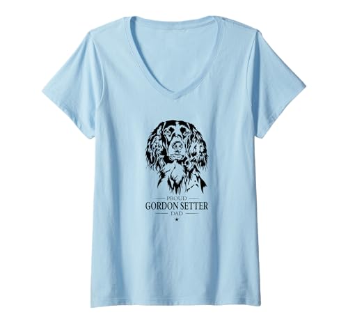 Damen Gordon Setter Dad Hund Hundebesitzer Jagdhunde Hunde T-Shirt mit V-Ausschnitt Damen Gordon Setter Dad Hund Hundebesitzer Jagdhunde Hunde T-Shirt mit V-Ausschnitt von Wilsigns Gordon Setter Dad Designs