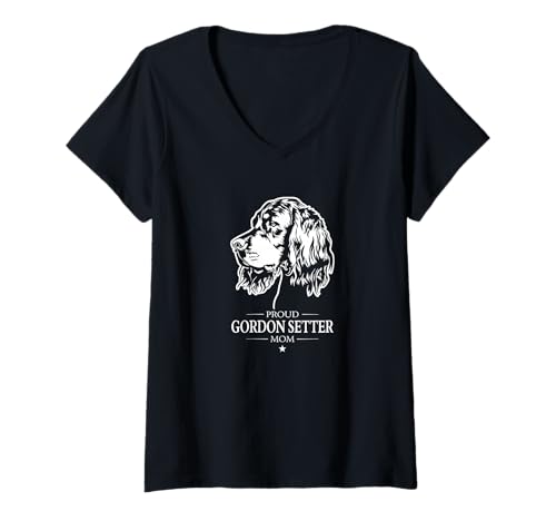 Damen Gordon Setter Mom Hund Hundebesitzer Jagdhunde Hunde T-Shirt mit V-Ausschnitt Damen Gordon Setter Mom Hund Hundebesitzer Jagdhunde Hunde T-Shirt mit V-Ausschnitt von Wilsigns Gordon Setter Mom Designs