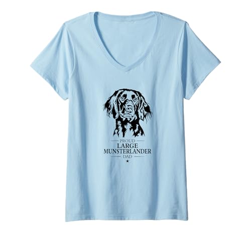 Damen Großer Münsterländer Dad Hund Large Munsterlander Jagdhunde T-Shirt mit V-Ausschnitt Damen Großer Münsterländer Dad Hund Large Munsterlander Jagdhunde T-Shirt mit V-Ausschnitt von Wilsigns Grosser Münsterländer Dad Designs
