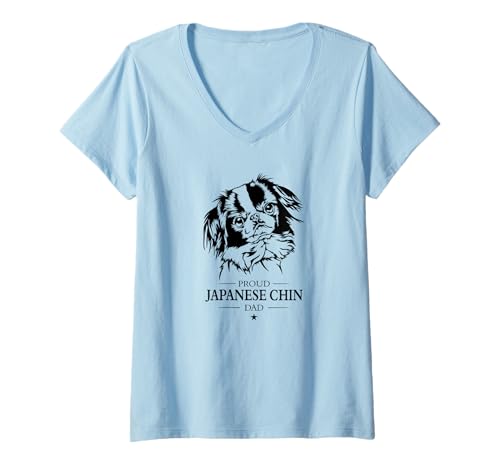 Damen Japan Chin Dad Hunde Hundebesitzer Lustiger Hund T-Shirt mit V-Ausschnitt Damen Japan Chin Dad Hunde Hundebesitzer Lustiger Hund T-Shirt mit V-Ausschnitt von Wilsigns Japan Chin Dad Designs