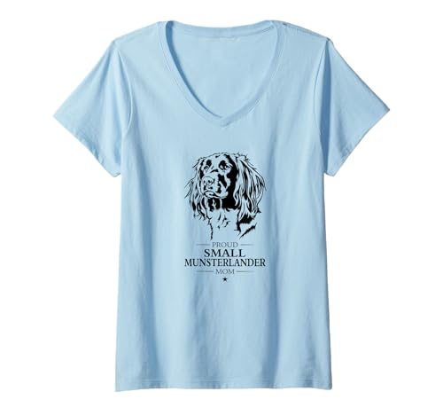 Damen Kleiner Münsterländer Mom Hundebesitzer Hunde Jagdhunde T-Shirt mit V-Ausschnitt Damen Kleiner Münsterländer Mom Hundebesitzer Hunde Jagdhunde T-Shirt mit V-Ausschnitt von Wilsigns Kleiner Münsterländer Mom Designs