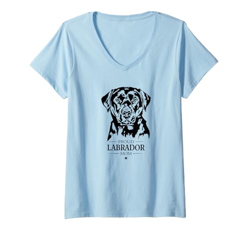 Damen Labrador Mom Hund Labbi Retriever Jagdhunde Hunde T-Shirt mit V-Ausschnitt Damen Labrador Mom Hund Labbi Retriever Jagdhunde Hunde T-Shirt mit V-Ausschnitt von Wilsigns Labrador Retriever Mom Designs