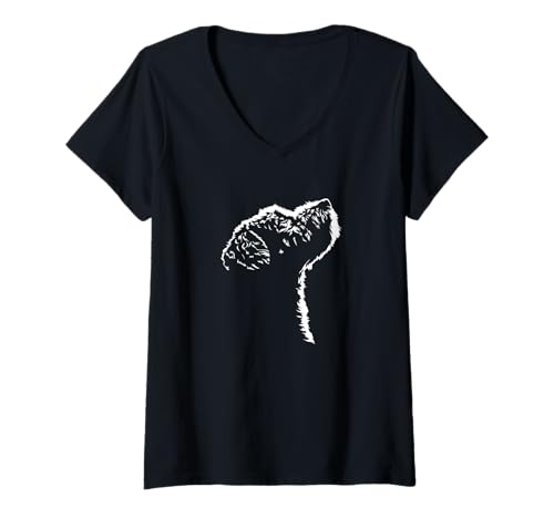 Damen Lagotto Romagnolo Portrait Silhouette Hund Lagotto Hunde T-Shirt mit V-Ausschnitt Damen Lagotto Romagnolo Portrait Silhouette Hund Lagotto Hunde T-Shirt mit V-Ausschnitt von Wilsigns Lagotto Romagnolo Designs