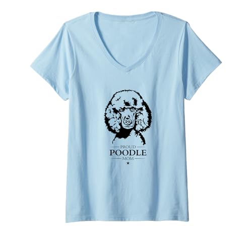Damen Stolzer Pudel Mom Hundebesitzer Großpudel Hund Hunde T-Shirt mit V-Ausschnitt Damen Stolzer Pudel Mom Hundebesitzer Großpudel Hund Hunde T-Shirt mit V-Ausschnitt von Wilsigns Pudel Mom Designs