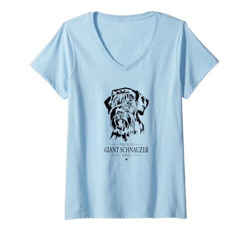 Damen Giant Schnauzer Dad Hunde Hund Riesenschnauzer T-Shirt mit V-Ausschnitt Damen Giant Schnauzer Dad Hunde Hund Riesenschnauzer T-Shirt mit V-Ausschnitt von Wilsigns Riesenschnauzer Dad Designs