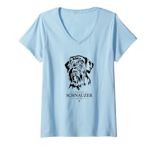 Damen Stolzer Schnauzer Mom Hundebesitzer Riesenschnauzer Hunde T-Shirt mit V-Ausschnitt Damen Stolzer Schnauzer Mom Hundebesitzer Riesenschnauzer Hunde T-Shirt mit V-Ausschnitt von Wilsigns Schnauzer Mom Designs