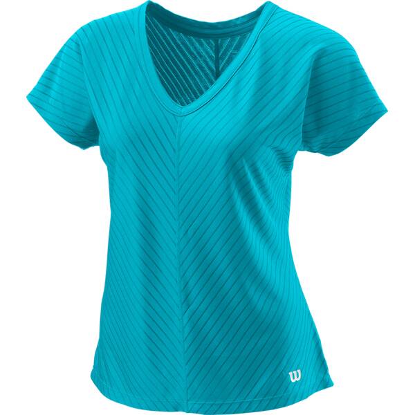 WILSON Damen Shirt TRAINING V-NECK II W SCUBA BLUE von Wilson