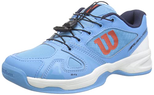 WILSON Rush PRO JR QL Jugend/Kinder Tennisschuhe, blau/weiß/orange, 37 2/3 EU von Wilson