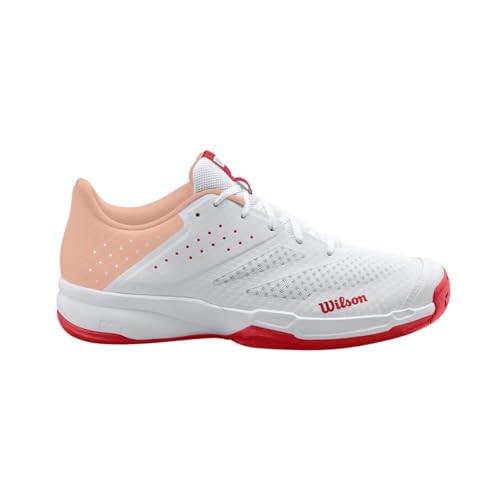 Salomon Damen KAOS Stroke 2.0 Tennis Shoe, White/Peach Parfait/Infrared, 41 1/3 EU Salomon Damen KAOS Stroke 2.0 Tennis Shoe, White/Peach Parfait/Infrared, 41 1/3 EU von Wilson