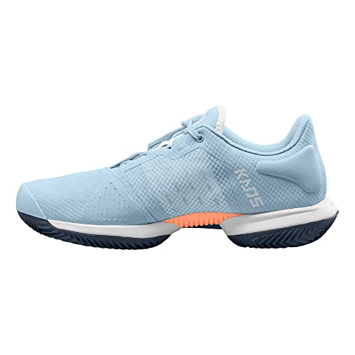 Wilson Damen KAOS Swift Clay Tennisschuh, Baby Blue/White/Cantaloupe, 38.5 EU von Wilson