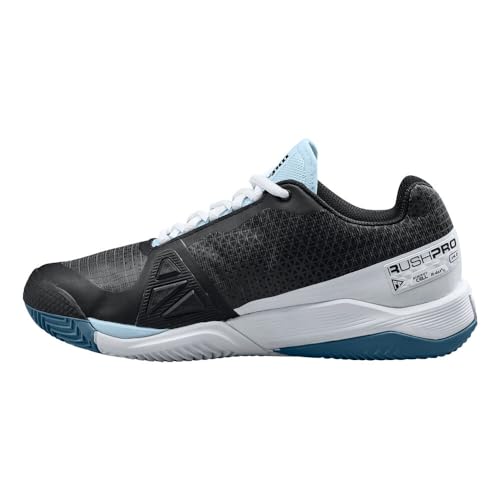 Wilson Damen Rush Pro 4 Tennisschuh, Black/White/China Blue, 37.5 EU von Wilson