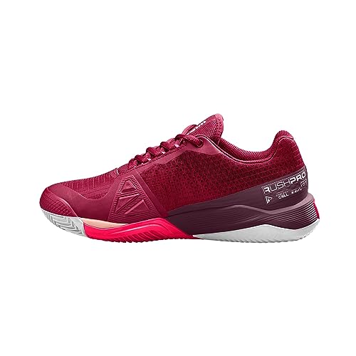 Wilson Damen Rush Pro 4.0 Clay Sneaker, Beet Red/White/Tropical Peach, 35 2/3 EU von Wilson