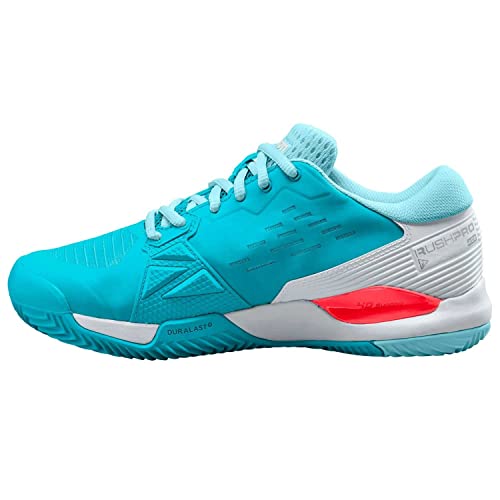 Wilson Damen Rush Pro Ace Clay Tennisschuh, Scuba Blue/White/Fiery Coral Tn, 39 EU von Wilson