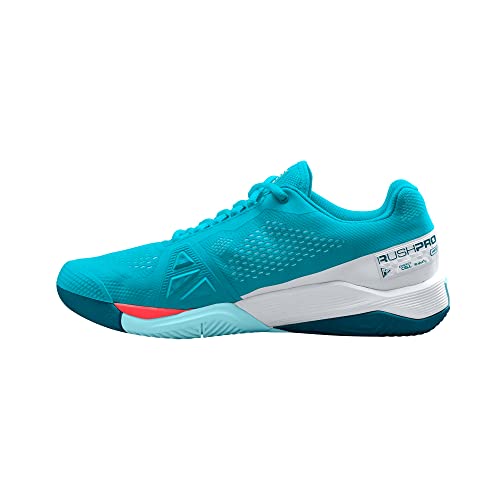 Wilson Damen Rush Pro Tennisschuh, Scuba Blue/White/Fiery Coral Tn, 39 EU von Wilson