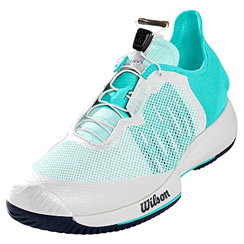 Wilson Damen Tennisschuhe, KAOS RAPIDE W, Weiß/Türkis/Grau, 40 2/3, Für alle Bodenbeläge, Alle Spielertypen, WRS327500E070 von Wilson