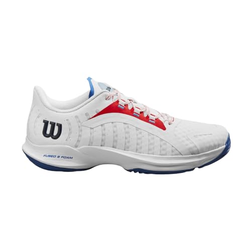 Wilson Herren Hurakn Pro Tennisschuh, White Red Deja Vu Blau, 43 EU von Wilson