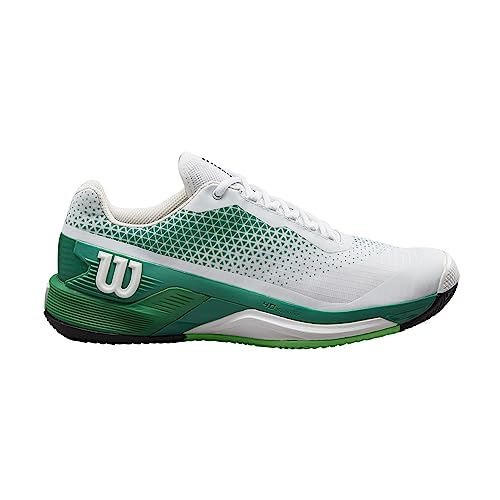 Wilson Herren Rush Pro 4.0 Clay Sneaker, White/Bosphorus/Classic Green, 39 1/3 EU von Wilson