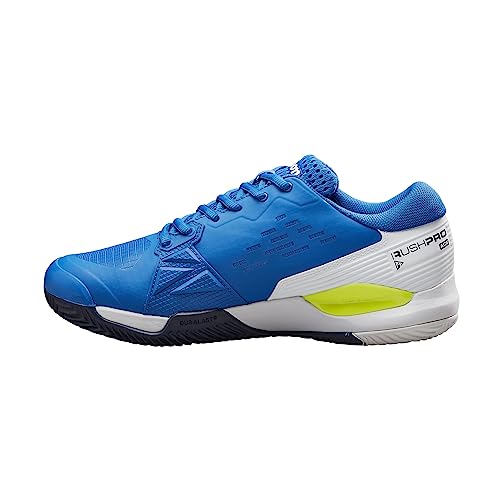 Wilson Herren Rush Pro Ace Clay Sneaker, Lapis Blue/White/Safety Yellow, 40 EU von Wilson