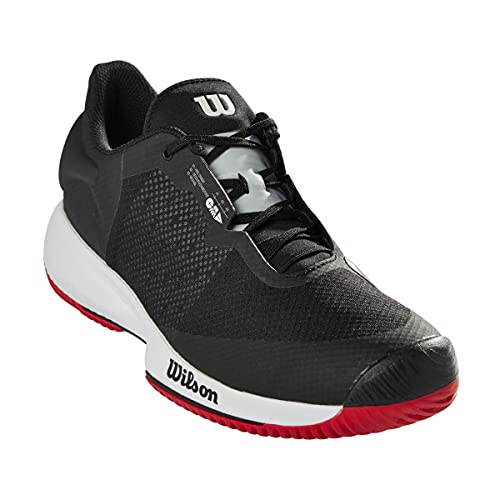 Wilson Herren Tennisschuhe, KAOS SWIFT, Schwarz/Hellblau/Rot, 42, Für alle Bodenbeläge, Alle Spielertypen, WRS327530E080 von Wilson