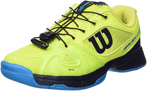 Wilson Jugend/Kinder Tennisschuhe, RUSH PRO JR QL, Grün/Blau/Blau, 32 2/3, Für alle Bodenbeläge, Alle Spielertypen, WRS327870E010 von Wilson