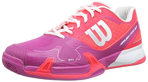 Wilson RUSH PRO 2.0 Clay Court W NEON RED W/F 4, Damen Tennisschuhe, Mehrfarbig (NEON RED WHITE), 37 EU (4 Damen UK) von Wilson