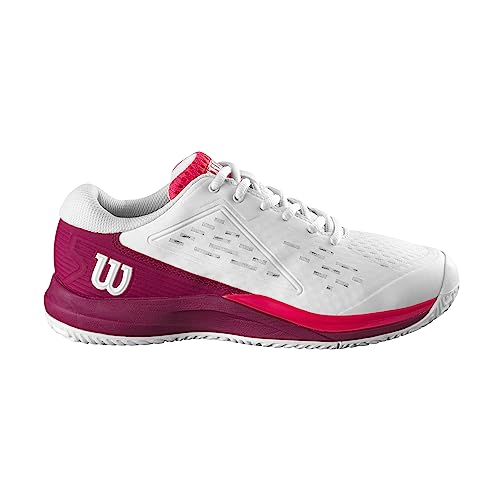 Wilson Rush Pro Ace Jr Sneaker, White/Beet Red/Diva Pink, 35 1/3 EU von Wilson