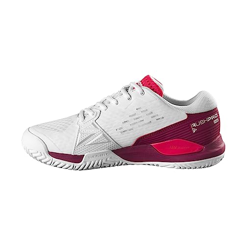 Wilson Rush Pro Ace Jr Sneaker, White/Beet Red/Diva Pink, 36 2/3 EU von Wilson