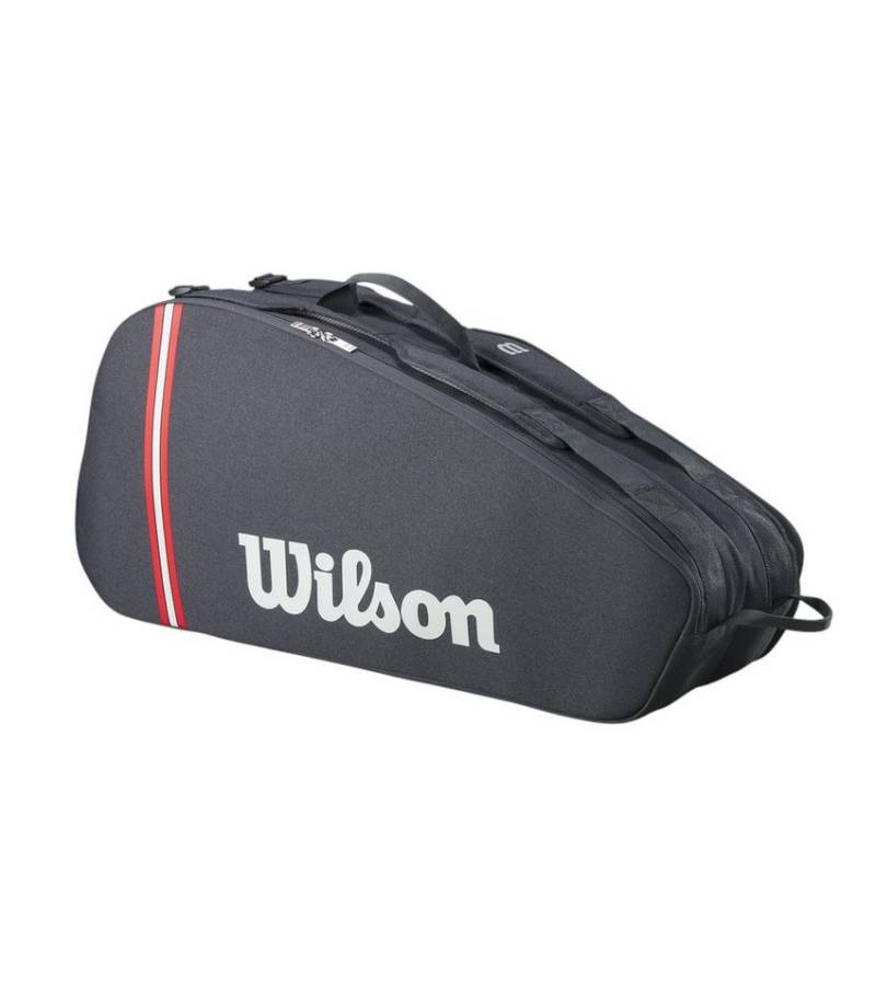 Wilson Sporttasche Racketbag Tour Bag 2025 (Schlägertasche, 2 Hauptfächer) schwarz 6er von Wilson