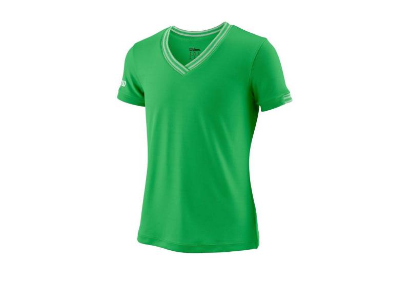 Wilson Tennisshirt Team V-Neck #18 grün Mädchen von Wilson