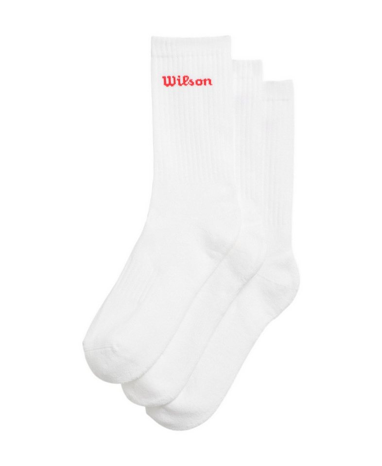 Wilson Tennissocken Crew Logo weiss Herren - 3 Paar von Wilson