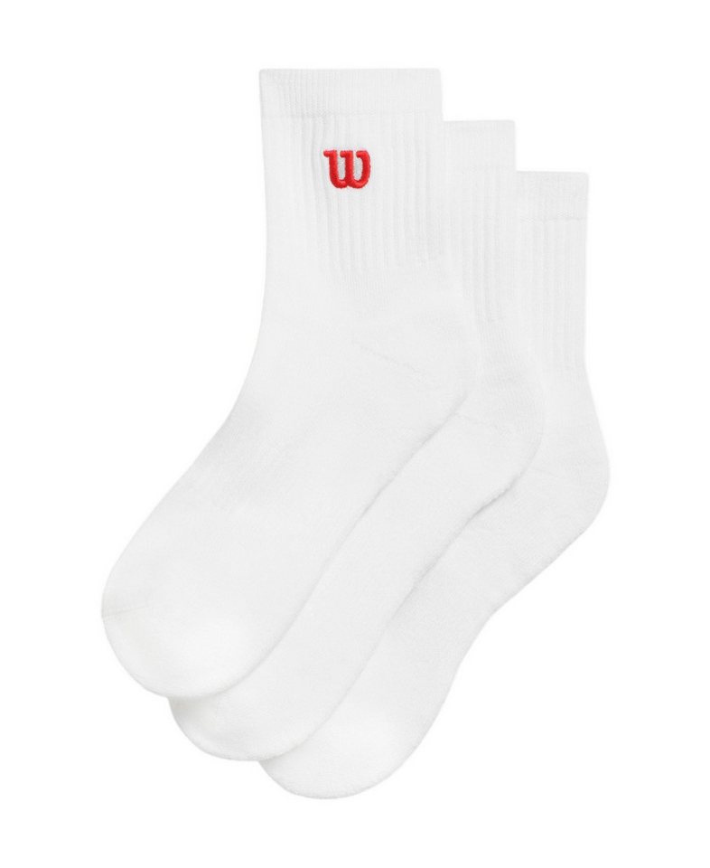 Wilson Tennissocken Quarter Logo weiss Herren - 3 Paar von Wilson