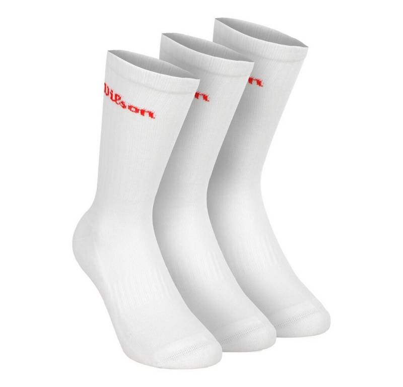 Wilson Tennissocken U Crew Logo Sock 3 Pack Bright White von Wilson