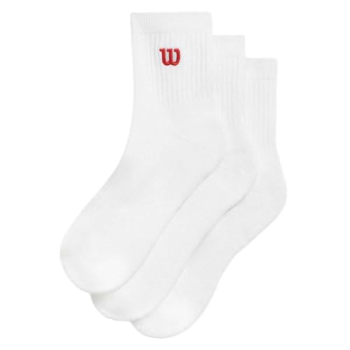 Wilson Unisex Quarter Top 3er Pack Socken, Bright White, L von Wilson