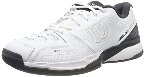 Wilson Unisex Rush COMP LTR CC Tennisschuhe Synthetik, Für Sandplatz, Alle Spielertypen, Weiß/Weiß/Grau, Gr. 37 2/3 von Wilson