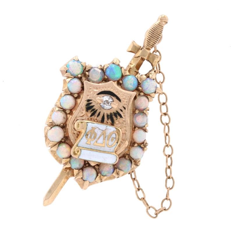Phi Delta Theta Abzeichen - 14K Gold Opale Diamanten Antike Brüderlichkeitsschild Pin U3628 Phi Delta Theta Abzeichen - 14K Gold Opale Diamanten Antike Brüderlichkeitsschild Pin U3628 von WilsonBrothers