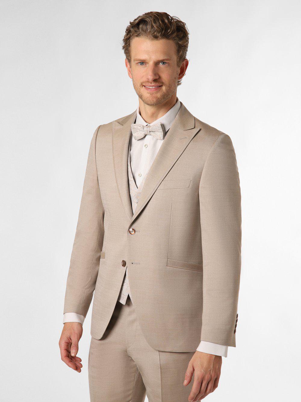 Wilvorst Baukasten-Sakko Herren Regular Fit Viskose, beige von Wilvorst