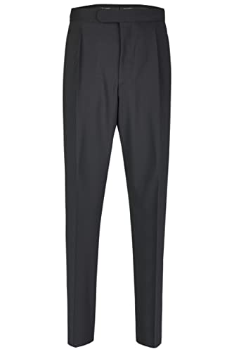 Wilvorst Frack Hose Schwarz Normale Passform mit Bundfalte und Seidengalon Größe 56 von Wilvorst