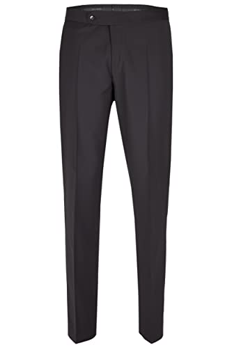 Wilvorst Größe 26 Smoking Hose Schwarz Slim Line Tailliert Geschnitten mit Galon Schwarz 100% Schurwolle IWS Naturalstretch Super 120 250g Größe 26 von Wilvorst