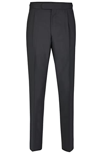 Wilvorst Größe 62 Frack Hose Schwarz Normale Passform mit Bundfalte und Seidengalon IWS Fresco 260g Größe 62 von Wilvorst