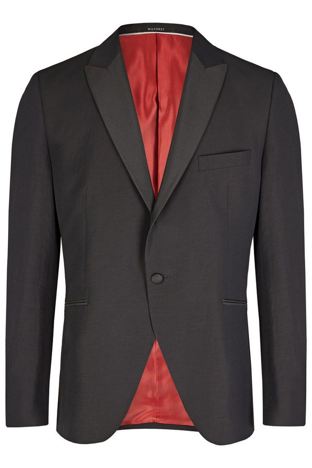 Wilvorst Sakko Wilvorst CLASSIC Herren Smokingsakko Spitzfacon Modern-Fit Schwarz von Wilvorst