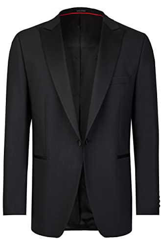 Wilvorst Smoking Sakko Kantiger Kragen Slim Line Tailliert Geschnitten Schwarz 100% Schurwolle Größe 110 von Wilvorst