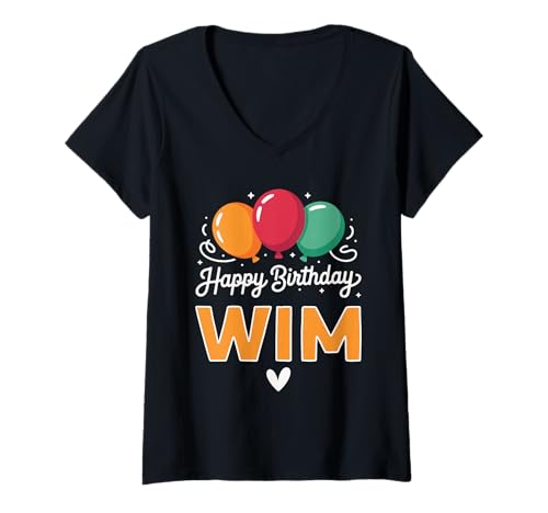 Damen Alles Gute zum Geburtstag Spruch Wim T-Shirt mit V-Ausschnitt Damen Alles Gute zum Geburtstag Spruch Wim T-Shirt mit V-Ausschnitt von Wim Name Spruch für Geburtstag