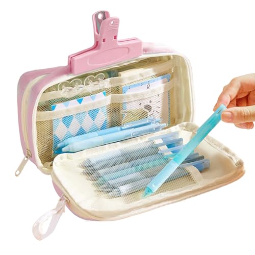 Wimnqie Federmäppchen - Schulbedarf Tasche Mit Tragegriff Für Stifte | Hochkapazität Schreibwaren Organizer für Kinder Jugendliche Erwachsene von Wimnqie