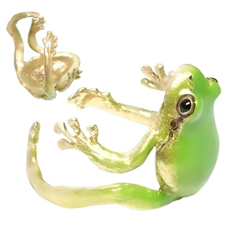 Wimnqie Ringe Für Frauen Verstellbarer Fro-sch Rin-g, Süß Lustig Und Offener Für Damen Und Herren Kreativ Niedlich Harz Ri-ng, Tierthema Lustig Schmuck von Wimnqie