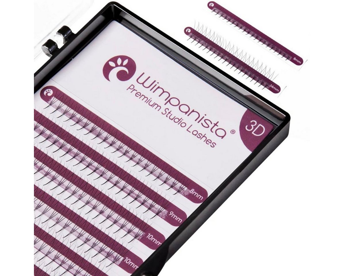 Wimpanista Einzelwimpern 3D Pointy Base Wimpernfächer C Curl 0.07 mm Mix 8-14 mm, 1 tlg. von Wimpanista