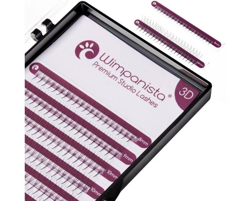 Wimpanista Einzelwimpern 3D Pointy Base Wimpernfächer D Curl 0.07 mm Mix 8-14 mm, 1 tlg. von Wimpanista