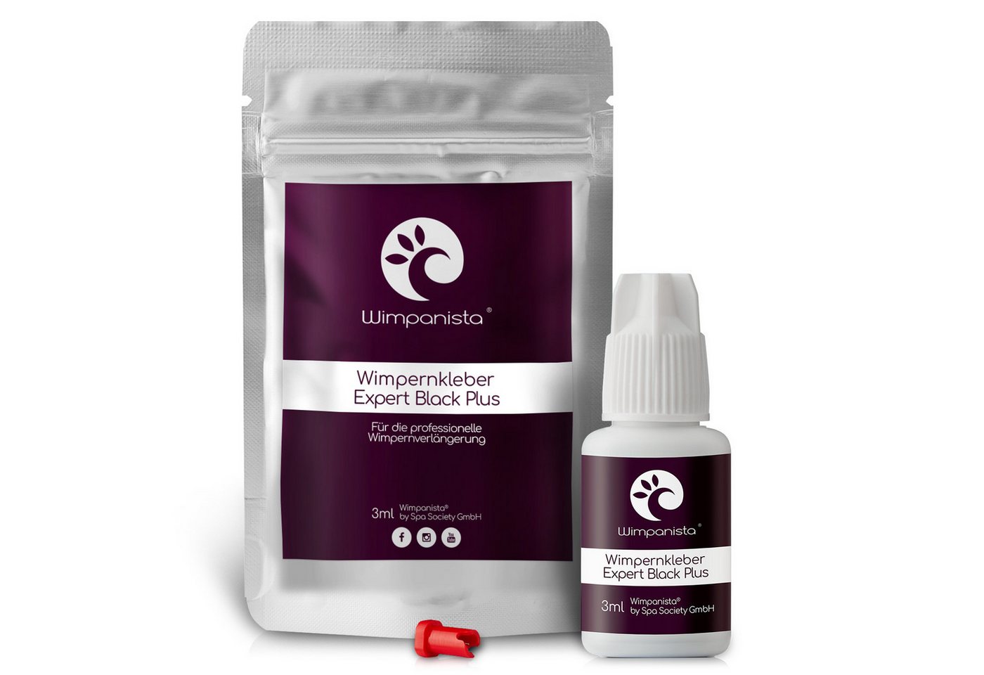 Wimpanista Wimpernkleber Expert Black PLUS. Trocknungszeit 1-2 Sek., für die professionelle Wimpernverlängerung von Wimpanista