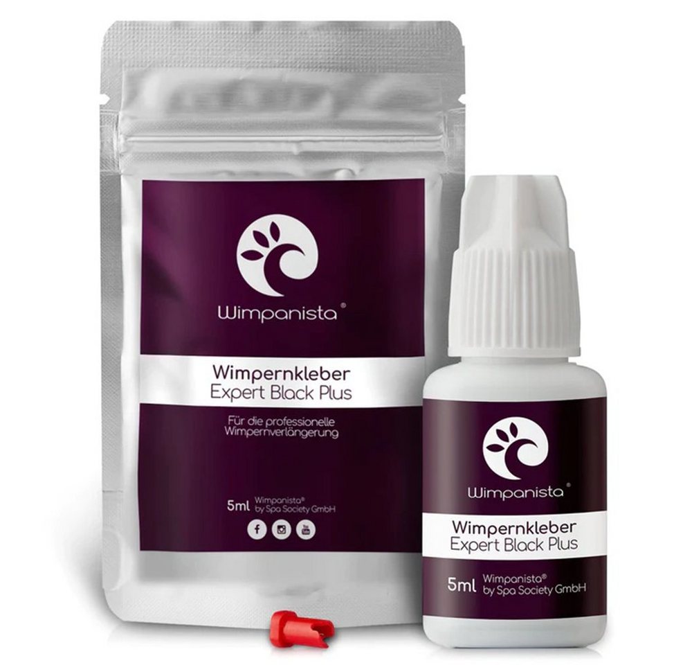 Wimpanista Wimpernkleber Expert Black PLUS. Trocknungszeit 1-2 Sek., für die professionelle Wimpernverlängerung von Wimpanista