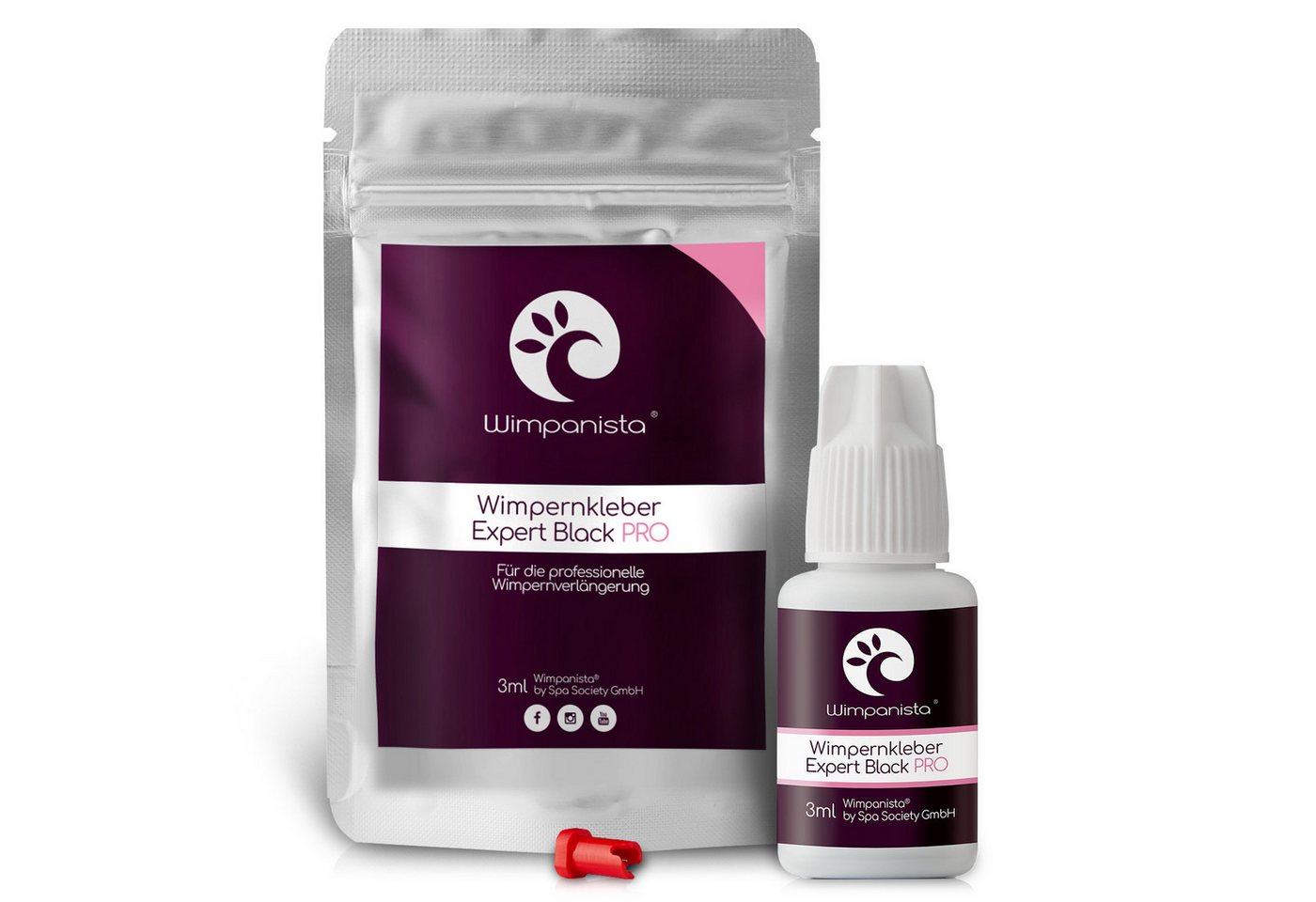 Wimpanista Wimpernkleber Expert Black PRO. Trocknungszeit 0.5-1 Sek., für die professionelle Wimpernverlängerung von Wimpanista