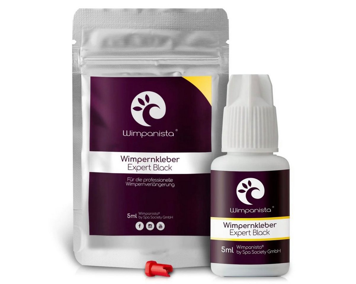 Wimpanista Wimpernkleber Expert Black. Trocknungszeit 2-3 Sek., für die professionelle Wimpernverlängerung von Wimpanista